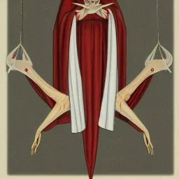 White bat vampire with long limbs as Russian Orthodox vampire