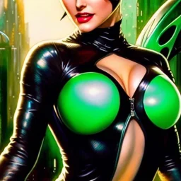 fullbody portrait 'beautiful Sexy Busty CatWoman',wearing skintight transparent suit,crystal clear green eyes,painting by gaston bussiere, greg rutkowski, yoji shinkawa, yoshitaka amano, tsutomu nihei, donato giancola, tim hildebrandt, oil on canvas, cinematic composition, extreme detail,fit full head inside picture,32k