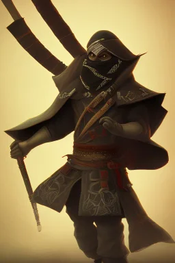 Crow dressed like a nice ninja fighter