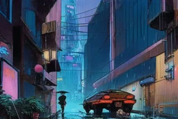 Cyberpunk street, comic style