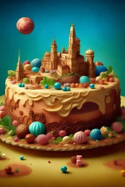 Gambarkan dunia penuh kue