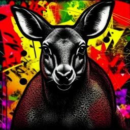 Kangaroo cómic art calidad ultra maximalista