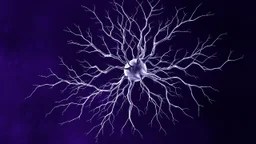 A minimalist, professional digital art graphic and ink montage, background . Deep dark purple background with big wide neural network, nervous system, white-dark blue-magenta-pale gray and black colors, Clean composition with strangge vibe, modern digital art style with surreal vibe, Photorealistic with emotional with abstraction , neurodivergens mood