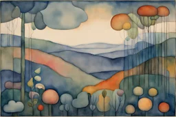Cloud Forest, wet color, season of mists and mellow fruitfulness, juicy and enchanting dusk Modifiers: intricate beautiful watercolor Paul Klee mysterious muted colors Edward Burne-Jones translucent Odilon Redon Delicate beautiful intricate beautiful intricate intricate intricate beautiful intricate
