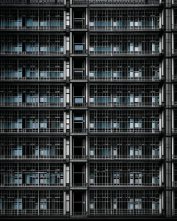 tall building windows, in the style of dark hues, rural china, coded patterns, sparse and simple, uhd image, urbancore, sovietwave, negative space, award-winning design, photography, leica