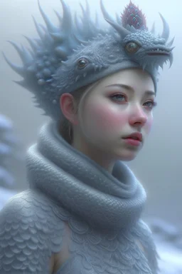 Frozen creature , 3d 4k octane render, lifelike, photorealistic, artstation, illustration, smooth, sharp focus, ornate, intricate, complex, highly detailed, digital painting, smooth, art by tom bagshaw, akihiko yosh