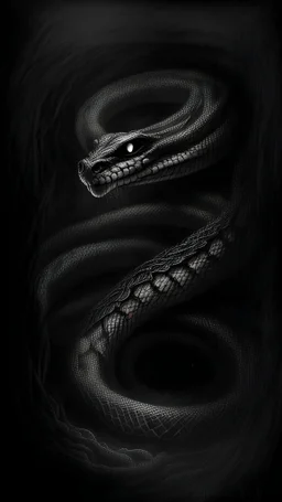 pencil drawing of snake, Spooky, scary, halloween, black paper