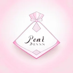 Create a logo with the name Deniz Boutique, inspired by diamond dresses, with the symbol of the dress, baby pink