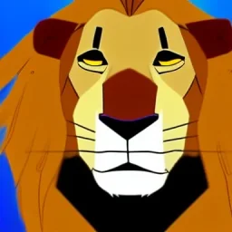 Lion King Animation OC Loca male lion triangular face shape hooked black nose tip