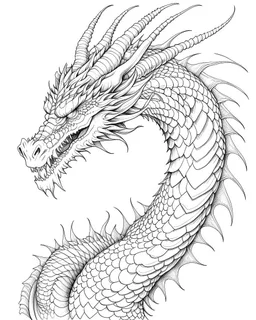 Drawing a dragon without colors and a white background