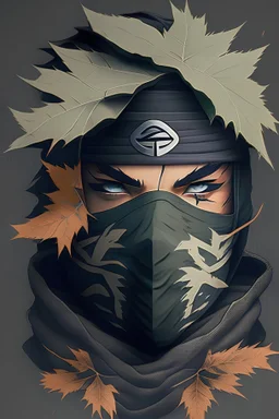 Hidden leaf ninja with a half mask on