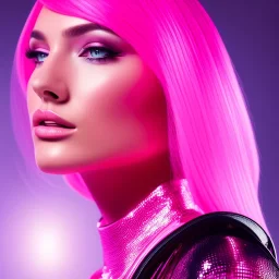 cyberpink, head, woman, portrai, tron