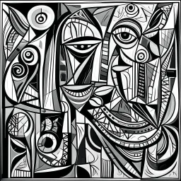 picasso only lines black and white abstract cubism