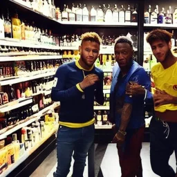 Neymar, Messi e Pelé trabalhando na borracharia