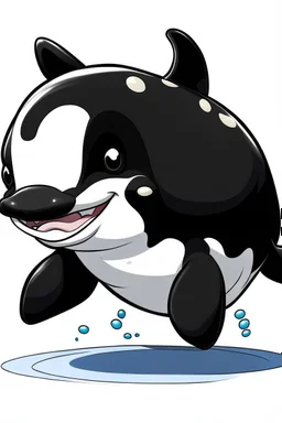 orca cartuun chibi with leg