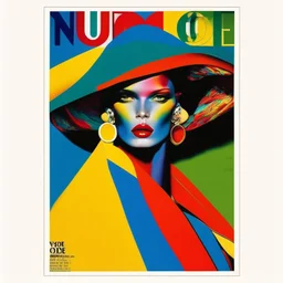 A vogue-like poster. Colourful, fashion.