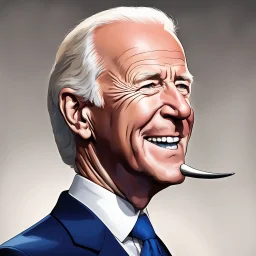 Caricatura de Joe Biden con una naríz larga como la del muñeco Pinocho