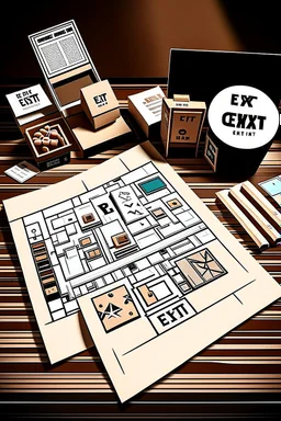 Craft detailed illustrations that captures the essence of reality game named 'Exit #19', that about 'There are no confidentiality measures set up for this place. More packages can be added appropriately'