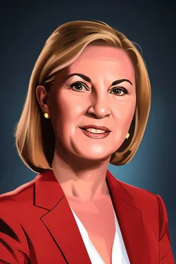POwerful Female politician with a fiery background portrait