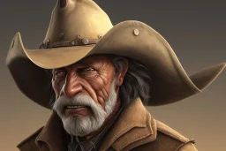 old RUGED cowboy face hat