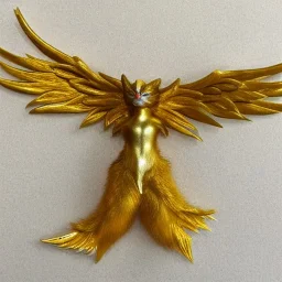 Gold Fox with five tails and wings