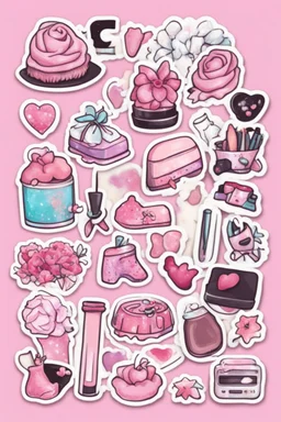 aesthetic girly stickers template