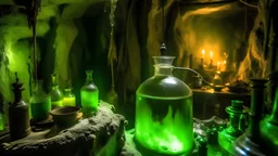 the process of absinthe distillation in the style of an ancient cave painting