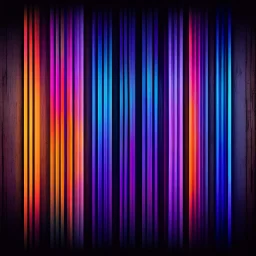 Red Orange Blue Purple Thick Gradient Vertical Neon Strips With Dark Rustic Background.