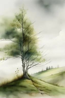 watercolor drawing of a birch tree on a hill on a white background, Trending on Artstation, {creative commons}, fanart, AIart, {Woolitize}, by Charlie Bowater, Illustration, Color Grading, Filmic, Nikon D750, Brenizer Method, Perspective, Depth of Field, Field of View, F/2.8, Lens Flare, Tonal Colors, 8K, Full-HD, ProPhoto RGB, Perfectionism, Rim Lighting, Natural Lighting, Soft Ligruseasca , iarna la asfintit , stil pictura pe sticla