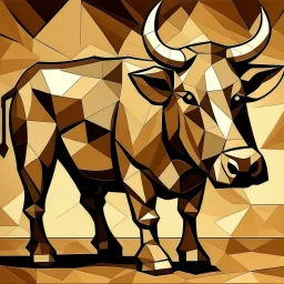 picasso style bull cubism brown