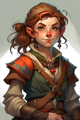 Dungeon and dragons fantasy character concept: A beautiful, adult, halfling woman