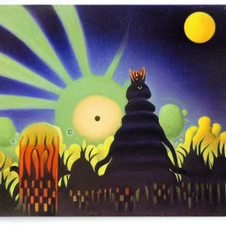 cosmic kaiju by henri rousseau