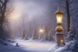 FOREST LANTERN WINTER PATH FALL