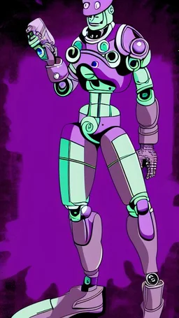cyborg Franky nion purple Suspicion interested in-depth details