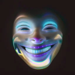 Portriat face holographic smile