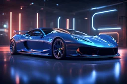 FERRARI BLUE CHROME design, high quality, 3d render, digital art, 32K ultra hd, hyper realistic, cinematic, high definition, new design, tron style, ultra detailed atmospheric details, beautiful glowing effects, sparkle effects, MULTICOLORS, METAL MATERIAL,