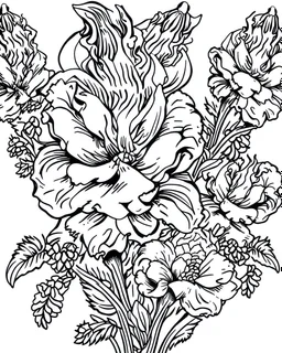 real massive Snapdragon flower coloring page