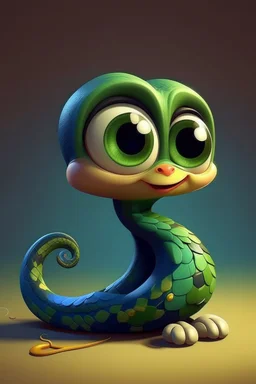 Little cute snake, pixar style