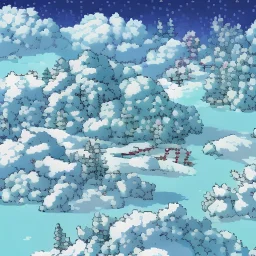 Pixelart Winterlandschaft hintergrund