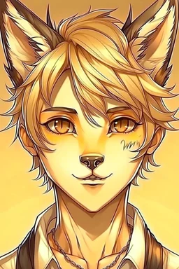 Anime man with fox ears, realistic