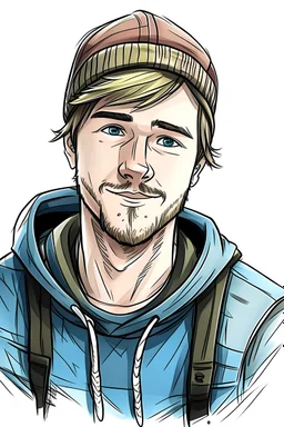 Drawing of a norweigan youtuber