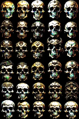 faces of the ultimate tribunal done with skulls