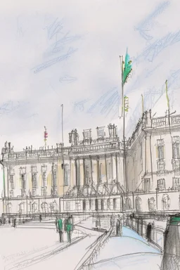 Urban sketch of Buckingham palace