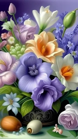 lilies beautiful roses sweet violets and anemones lilac