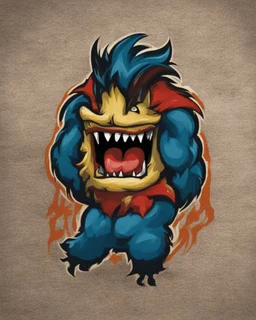 funny "monster" professional team logo, on jersey front