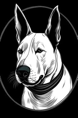 Simple monochromatic drawing of bull terrier