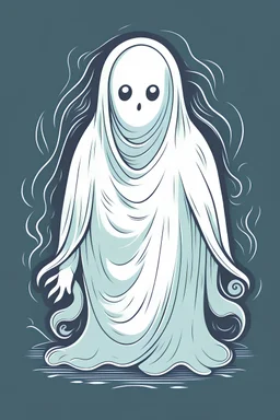 Spooky white Ghost girl retro