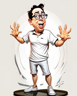 Gustavo Petro camisa blanca colores contrastantes dando un discurso cuerpo completo arte caricatura obra de arte hiperdetallado 4k