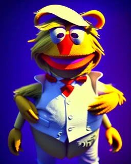 Portrait, Donald trump muppet, Sesame Street style, retro style, unreal engine 5, god lights, ray tracing, RTX, lumen lighting, ultra detail, volumetric lighting, 3d.