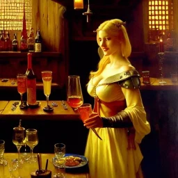 fullbody portrait 'beautiful face blonde massiveboobs medieval wench on tavern in medieval city',painting by gaston bussiere, greg rutkowski, yoji shinkawa, yoshitaka amano, tsutomu nihei, donato giancola, tim hildebrandt, oil on canvas, cinematic composition,sharp image, extreme detail,((fit full head inside picture)),32k